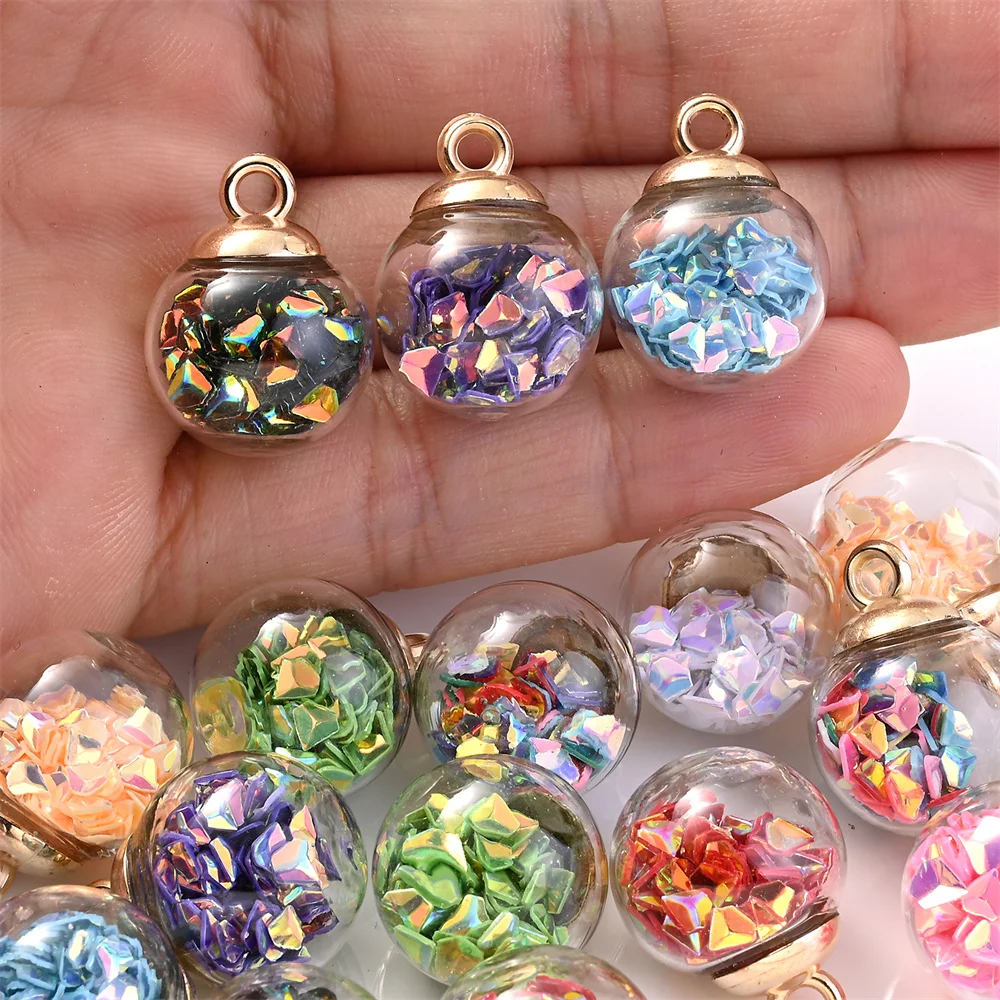 Jewelry Making Earring Supplies - 10 ชิ้น 16x21 มม.ลูกปัดแก้วชาร์ม AB แบบเงา