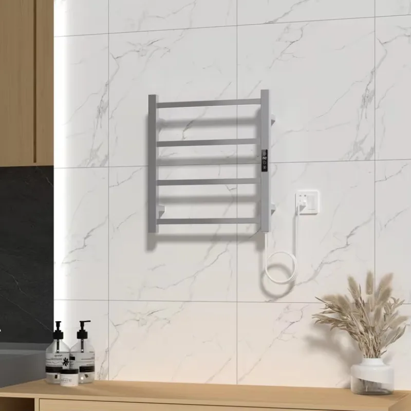 2026 OEM ODM  Electric Heated Towel Rail PVD Wall Mounted Heating Towel Dryer Rack Warmer Towel Radiator SS03