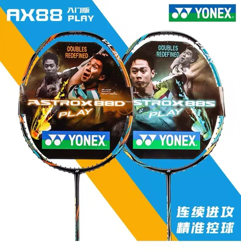 YONEX Badmintonschläger ASTROX 100ZZ Blau Rot AX88Dpro 88Spro Carbon Offensive Professioneller Ax100zz Badmintonschläger mit Linie 4U