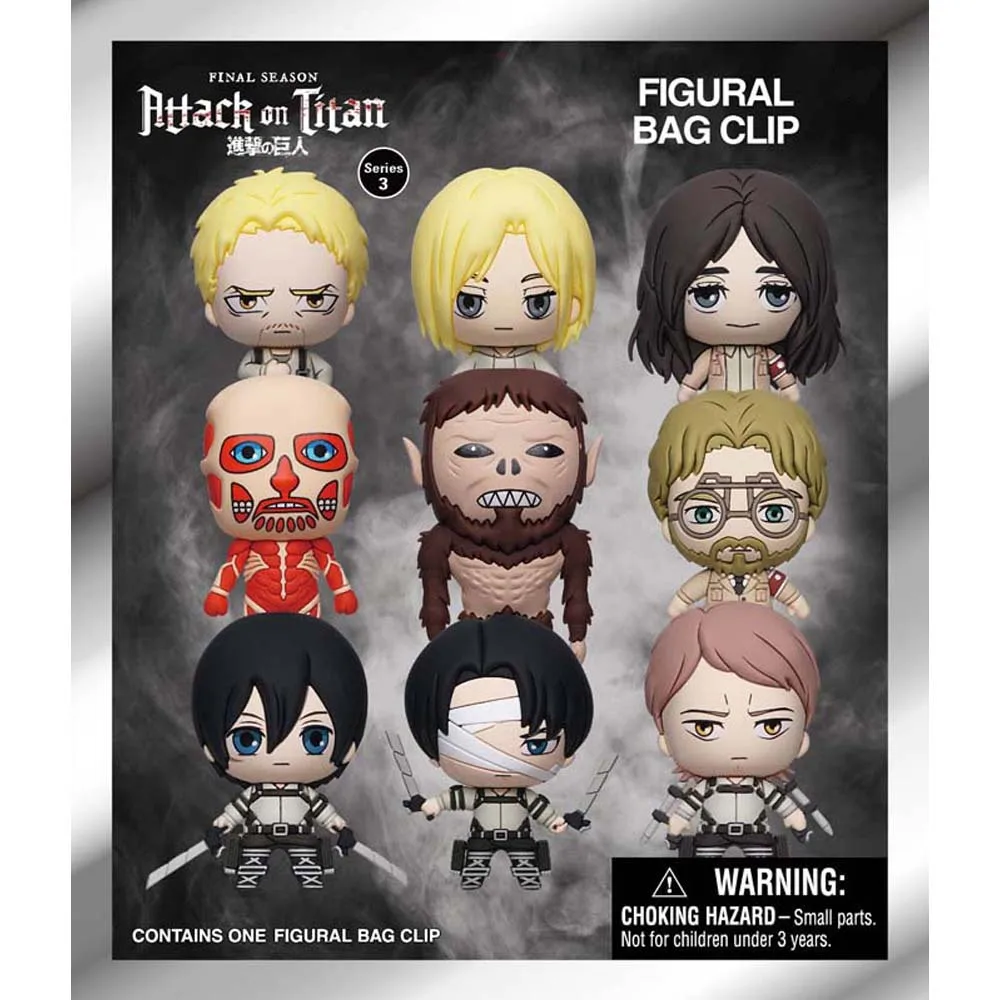 1pc Attack on Titan Officially Licensed series 3 Mystery Bulk Bag Clip Keychain Armin Eren or Other Characters For Friends Gifts