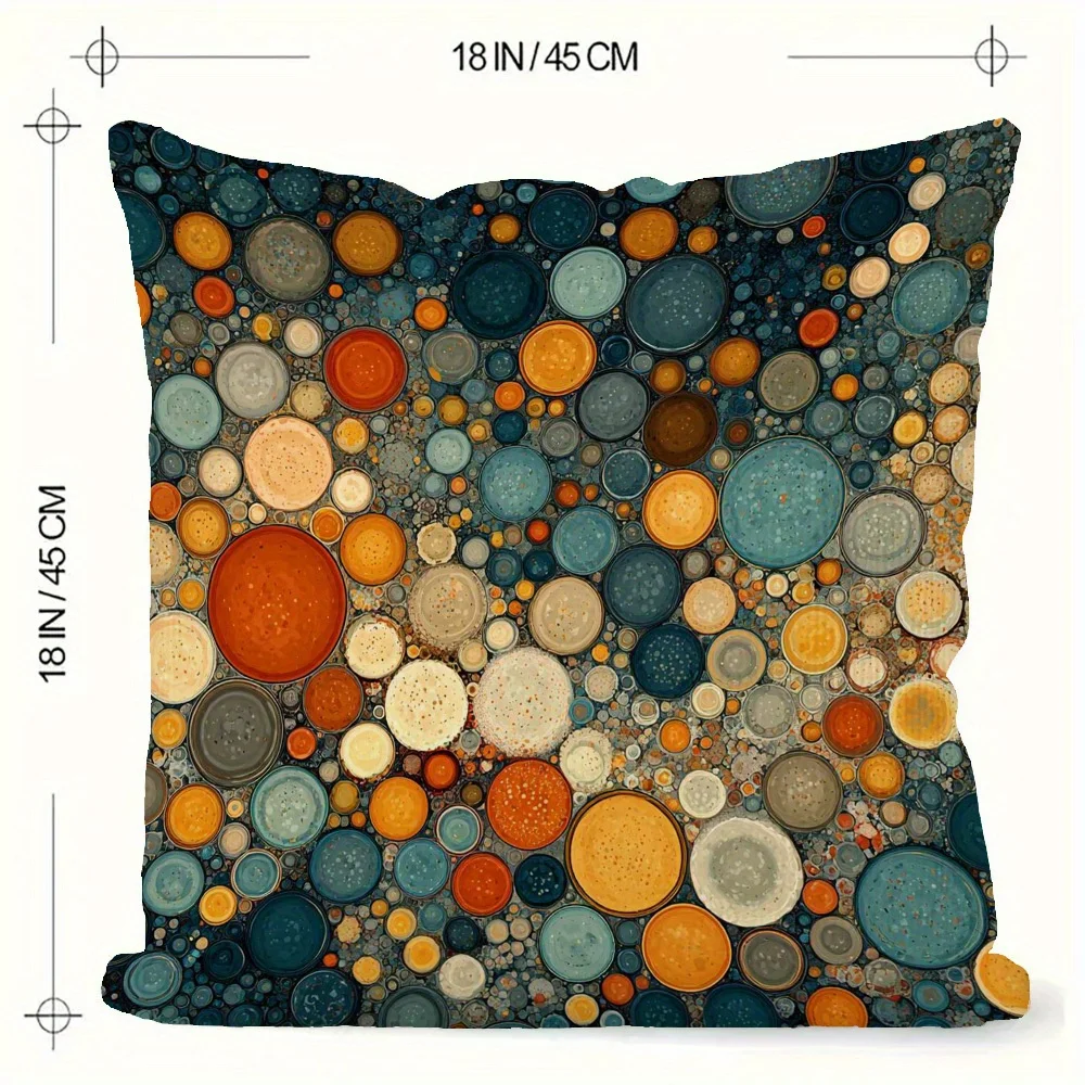 1pc Double Side Short Plush Decor Pillow Case Only Plane Printbubble Pattern Fashion Pillowcase 18inch*18inch Suitable for Sofa, Living Room Bedroom Office Home Decor No Pillow Core LLQ32244