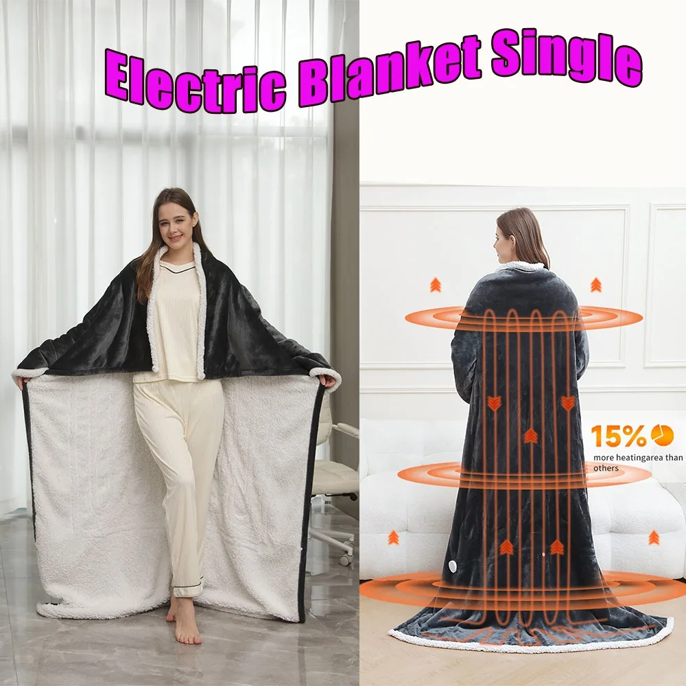 

Smart Heating Blanket with Automatic Shutoff Machine Washable Perfect Single-sized Bed Warmers Perfect for Home and Office Use