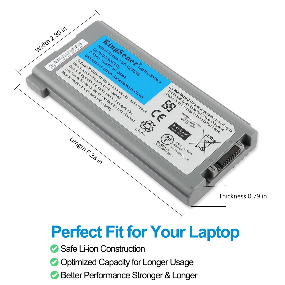 KingSener-batería para portátil de 10,65 V y 8550mAh, CF-VZSU46 para Panasonic Toughbook, CF-30, CF-31, CF-53, CF-VZSU46AU, CF-VZSU46U