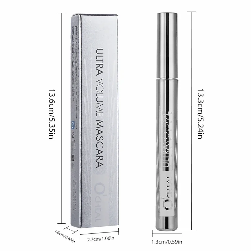 Mascara imperméable longue durée, Micro brosse à graver de 2mm, recourbé, allonge le volume, anti-taches, sans grappes
