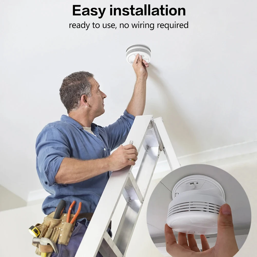 Wifi Tuya Rilevatore di fumo intelligente Sensore 80DB Allarme Rilevatore di fumo antincendio Wifi/433 Protezione antincendio Allarme di sicurezza domestica Smart Life APP