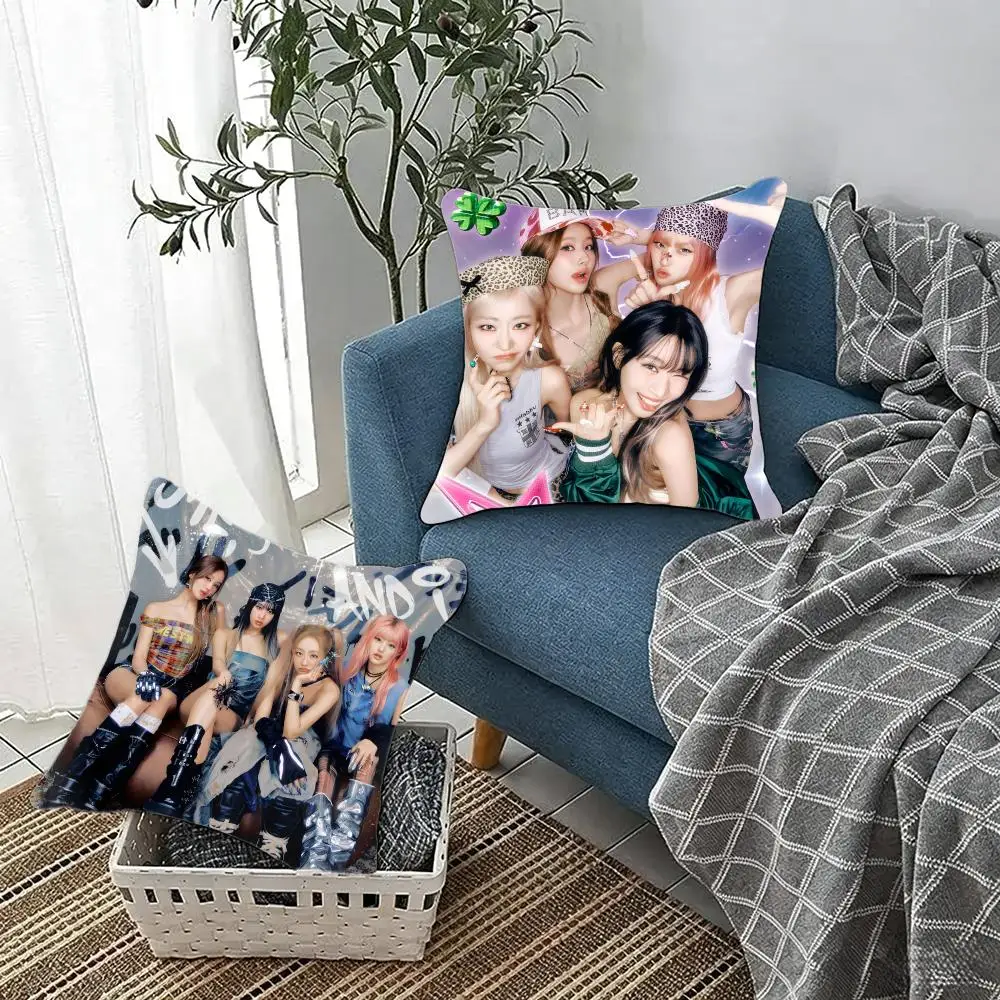 Stylish Kpop Girl Group K-Kiss Of Life Cushion Cover Fluffy velvet Nordic style plush Living room sofa decorative