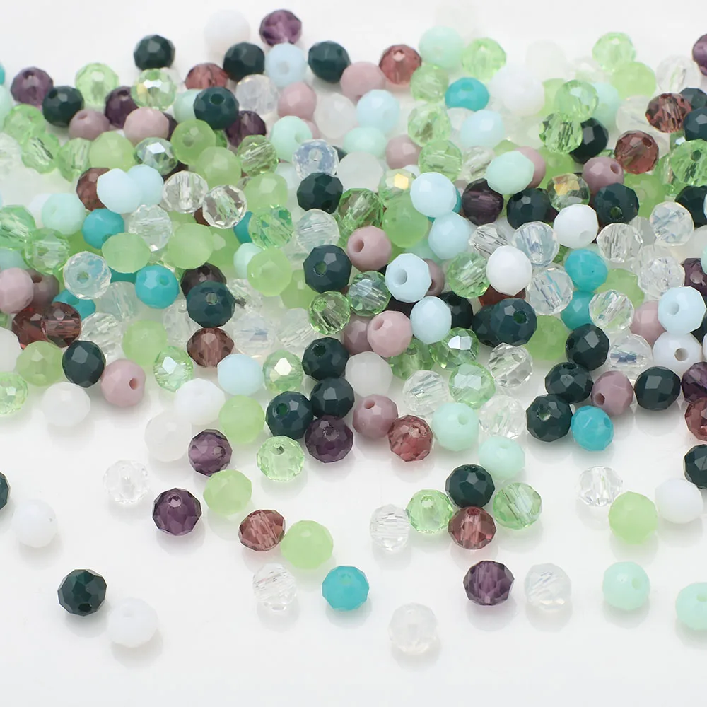 500 stks/partij 4MM AB Kristalglas Rondelle Facet Losse Spacer Ronde Kralen voor DIY Maken Ketting Armband Sieraden accessoires