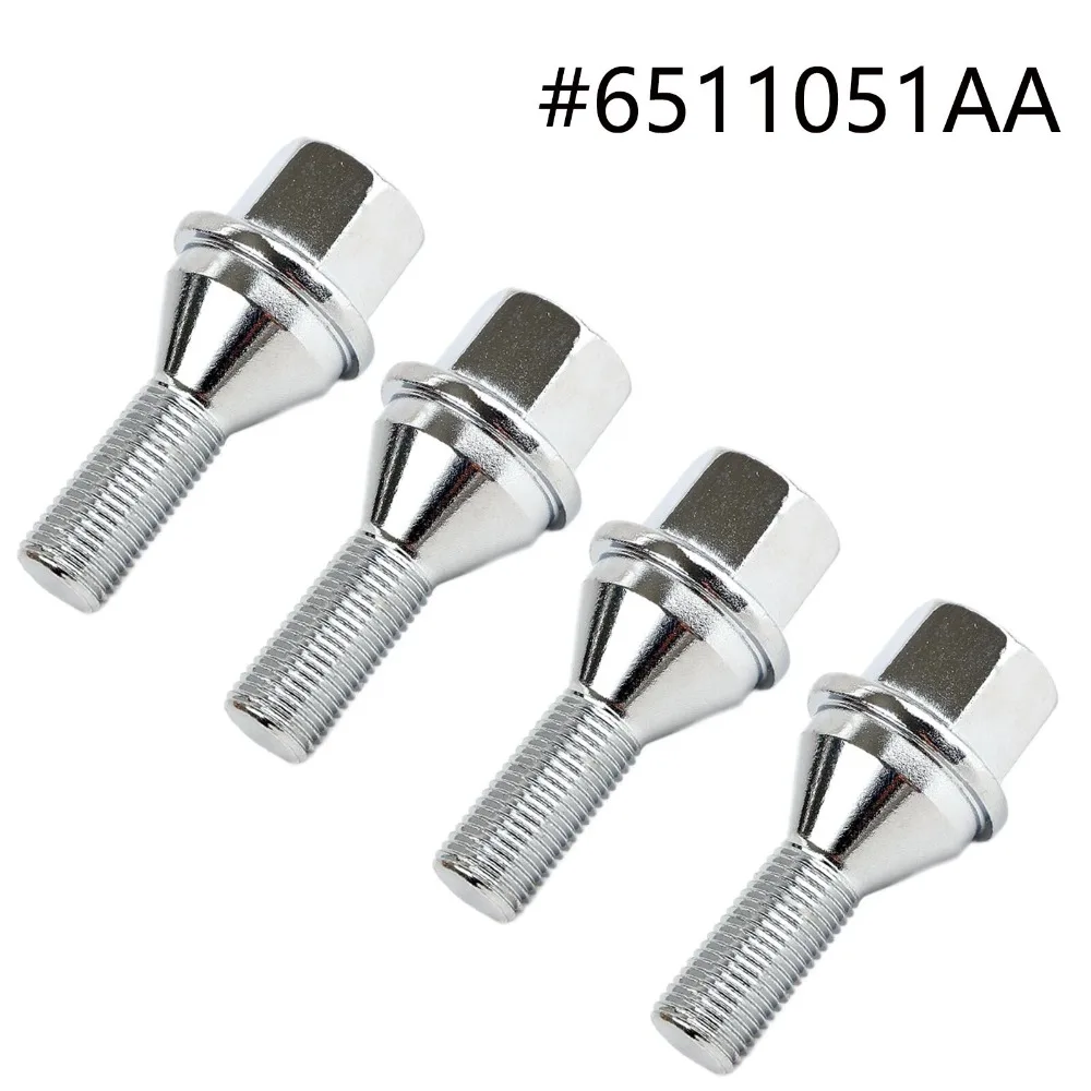 4/20x Car Wheel Studs Lug Bolts Silver Truck Parts Tool M12x1.25x28mm For Jeep Cherokee Renegade Compass Chrysler 200 Dodge Dart