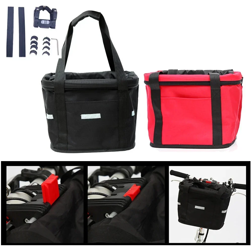

Commuting Shopping Bike Handlebar Bag Front Bike Basket High-quality Polyester Load-bearing Capacity Built-in Pockets