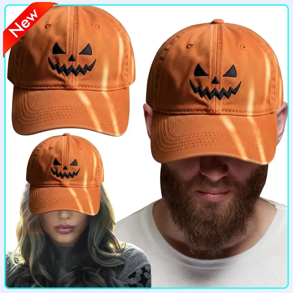 

Бейсбольная кепка унисекс на Хэллоуин для мужчин и женщин, регулируемые забавные вечерние шапки, бейсбольная кепка с вышивкой тыквы для вечеринок на Хэллоуин