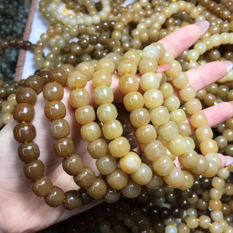 

Hetian Qie Mo Sugar для женщин и мужчин 9-10 мм старый стиль нефритовые свободные бусины браслет аксессуары