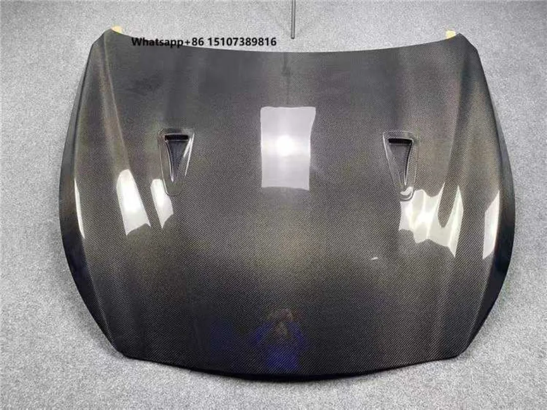 3K Twill Carbon Fiber GTR Style Vented Engine Hood Bonnet Fit for Q50 2014-2023 Bolt on Auto Tuning Body Parts