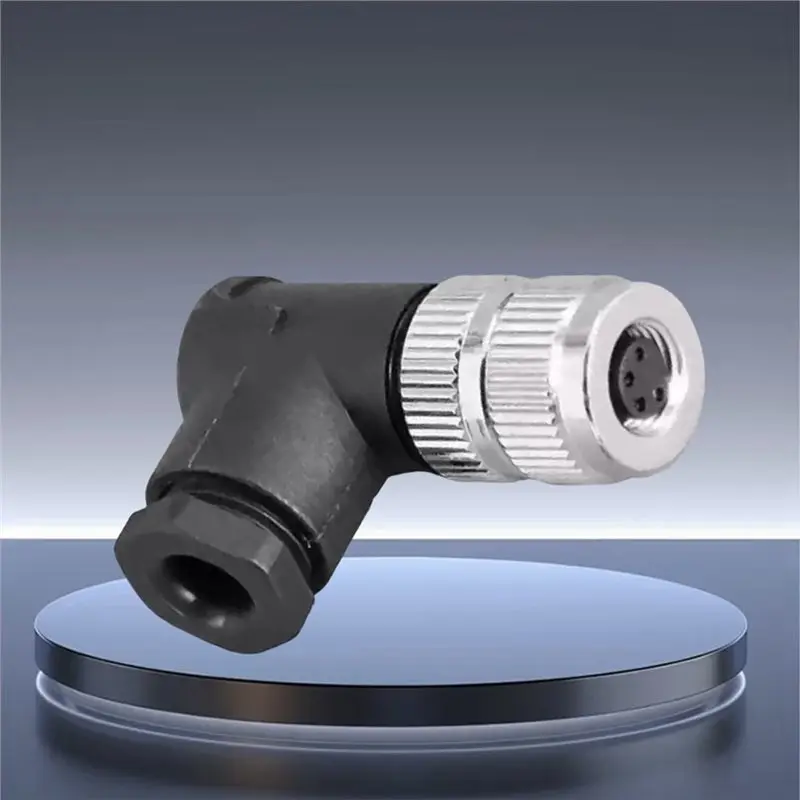 CMHI-10Pcs M8 Sensor Connectors Waterproof Angle Screw Threaded Coupling 4Pin For Electronics