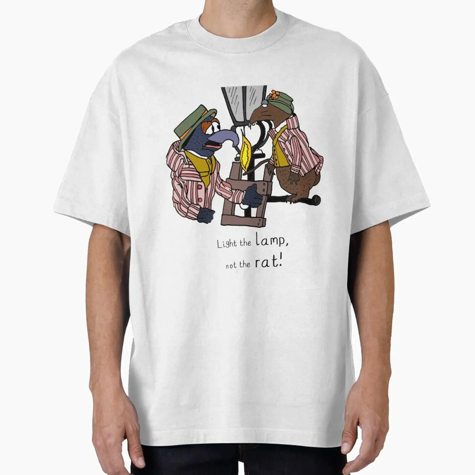 Light the lamp not rat designed and sold by Jennifer Grene vintage Washed Versatile Stretched Unisex streetwear fashion