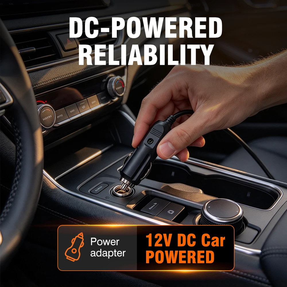 CARSUN Corded Portable Car Air Pump 12V 150PSI Electric Tire Inflator Pump Motorcycle Bike Ball LED Light Car Air Compressor