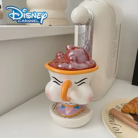 Disney Beauty and The Beast Ceramic Mug with Lid Cartoon Creative Coffee Cup for Milk Tea  Office Home Use Gift for Women Girls