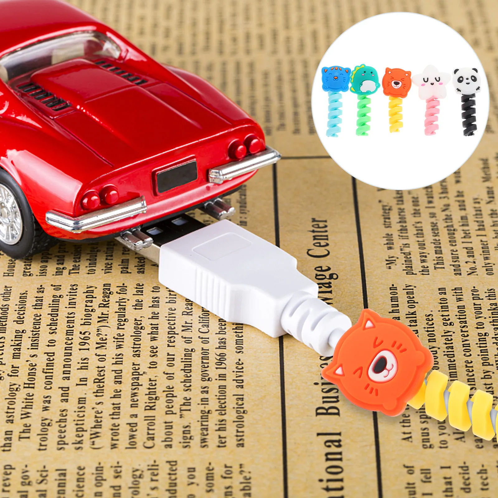 50Pcs Adorable Animal Cord Protector for Charging Cables Earphone Lines Data Cable Saver Charger Protector
