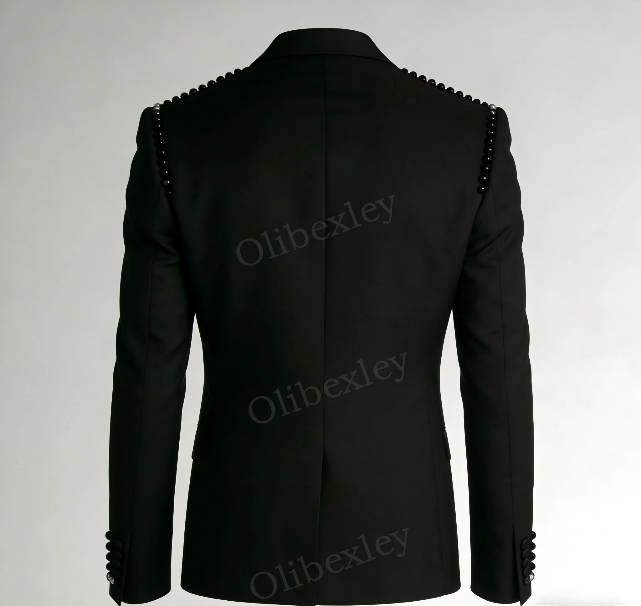 Męski luksusowy smoking na zamówienie, dwuczęściowy, jednorzędowy, dopasowany krój, wysoka jakość, formalny, biznesowy, na ślub, garnitur dla pana młodego.