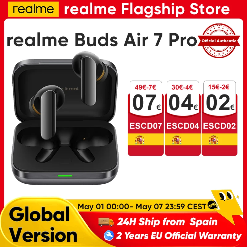 realme Buds Air 7 Pro AI Bluetooth Earphone 53dB 48 Hours Battery