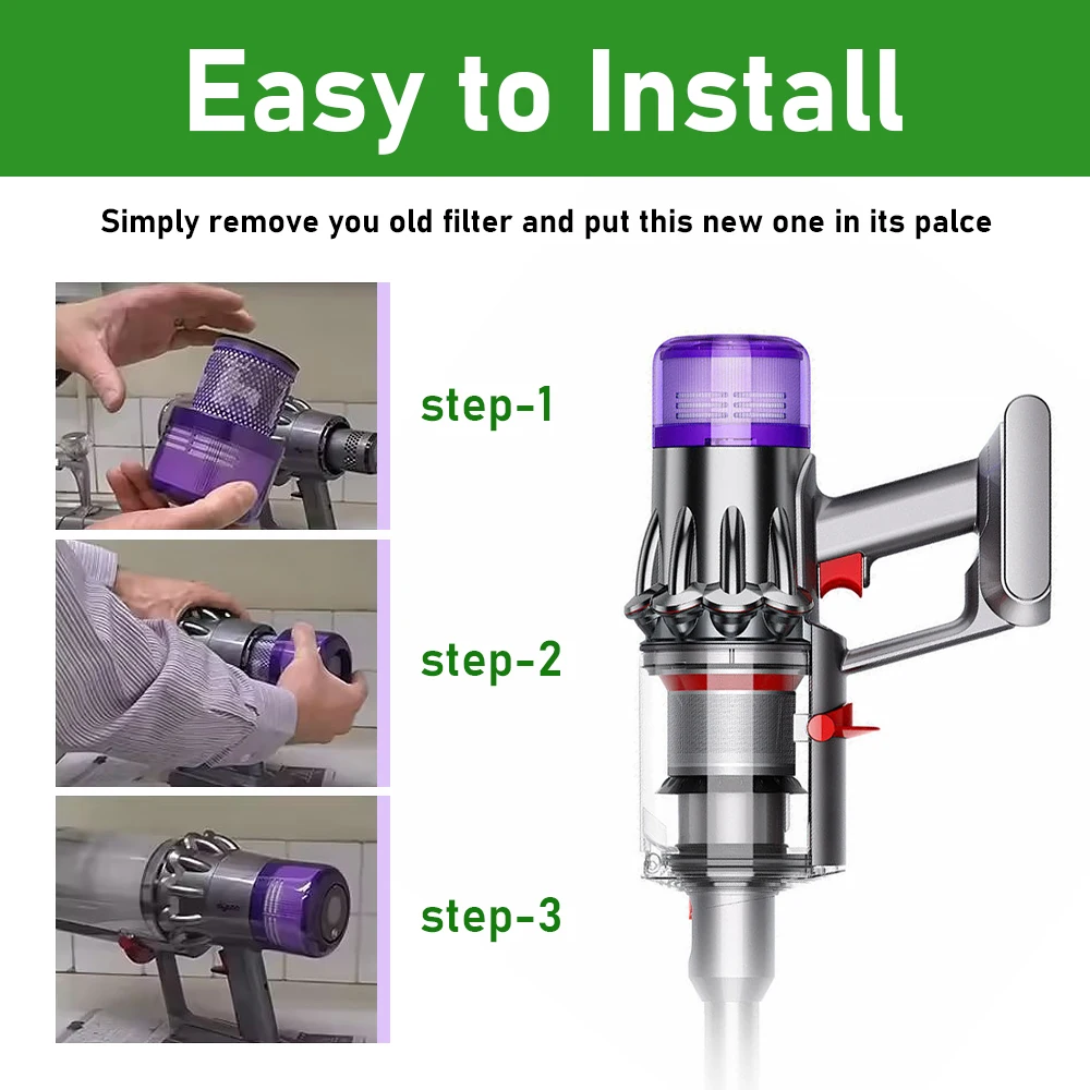 استبدال فلتر HEPA لـ Dyson V10 Slim / SV18 ملحقات المكنسة الكهربائية الروبوتية اللاسلكية ملحقات احتياطية فلتر قابل للغسل