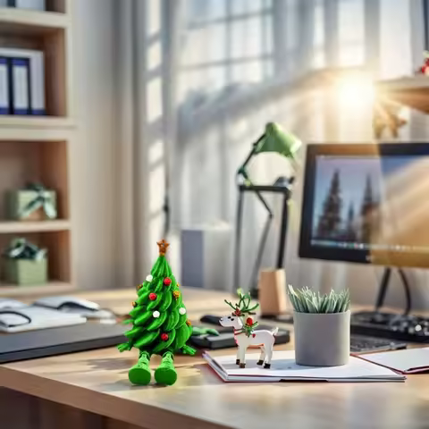 Colorful 3D Printed Christmas Tree Green Unique Xmas Decoration Funny Multi-joint Movable Figures Navidad Celebration