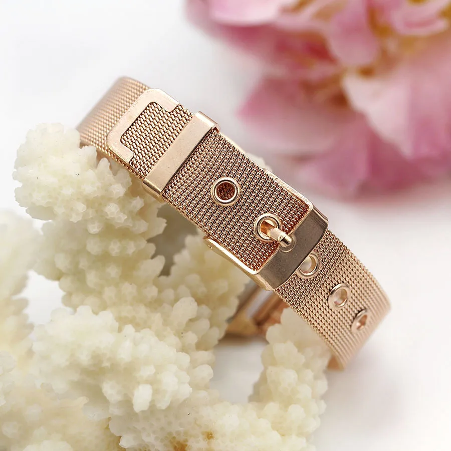 ใหม่แฟชั่นตาข่ายผู้หญิงนาฬิกา Gild Rose Gold ผู้หญิงนาฬิกา Casual หญิงควอตซ์ WristWatchM