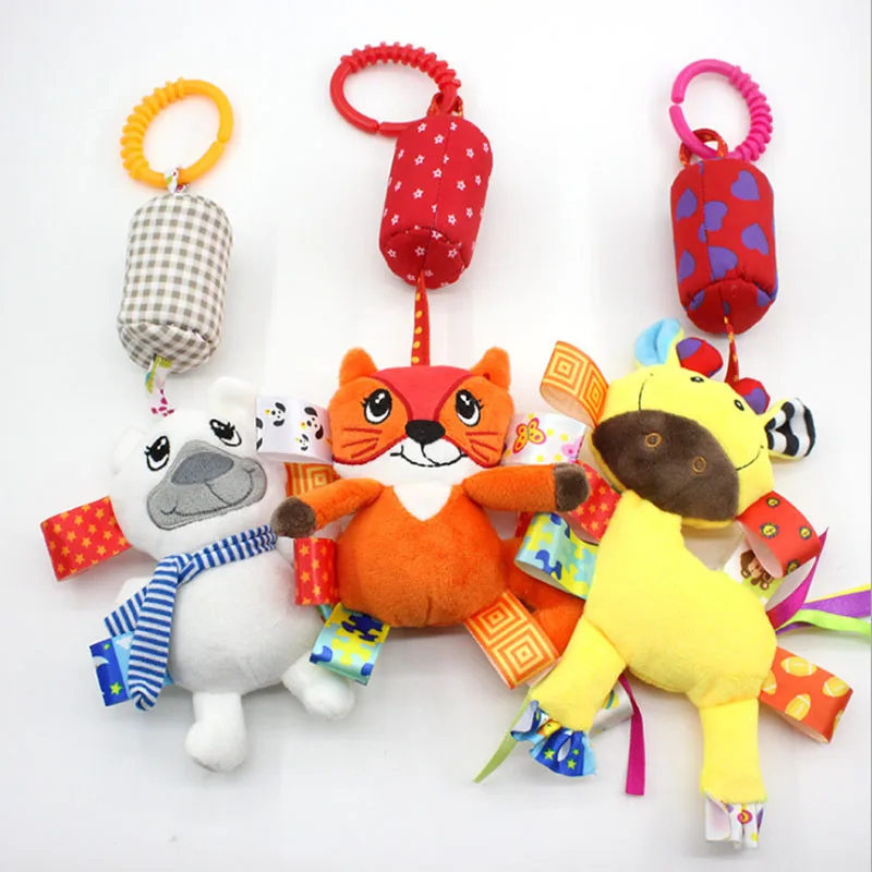 Chocar de pelúcia para bebê recém-nascido, Celulares, Cartoon Animal, Sino Suspenso, Brinquedos Educativos, 0-12 meses, venda quente