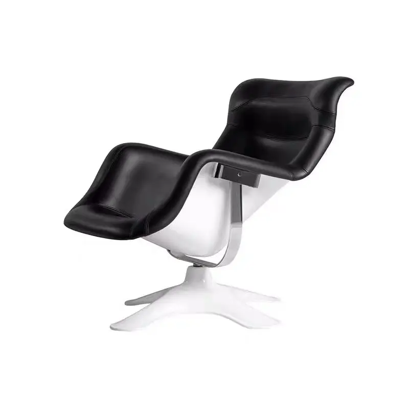 

Дизайнерское классическое вращающееся кресло из FRP из нержавеющей стали, кожаный офисный одноместный диван для отдыха, кресло премиум-класса для отдыха