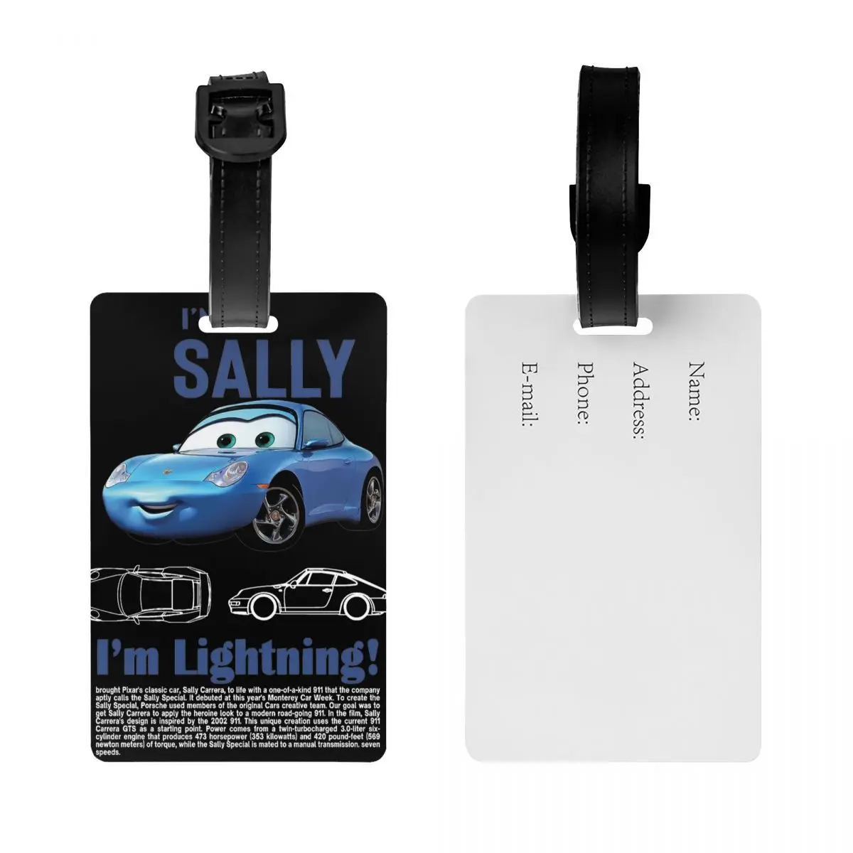 Luggage Tag Sally I'm Lightning Cars Mcqueen Holder Baggage Boarding Tags Name ID Address Luggage Bag Case Tags Luggage Tag Gift