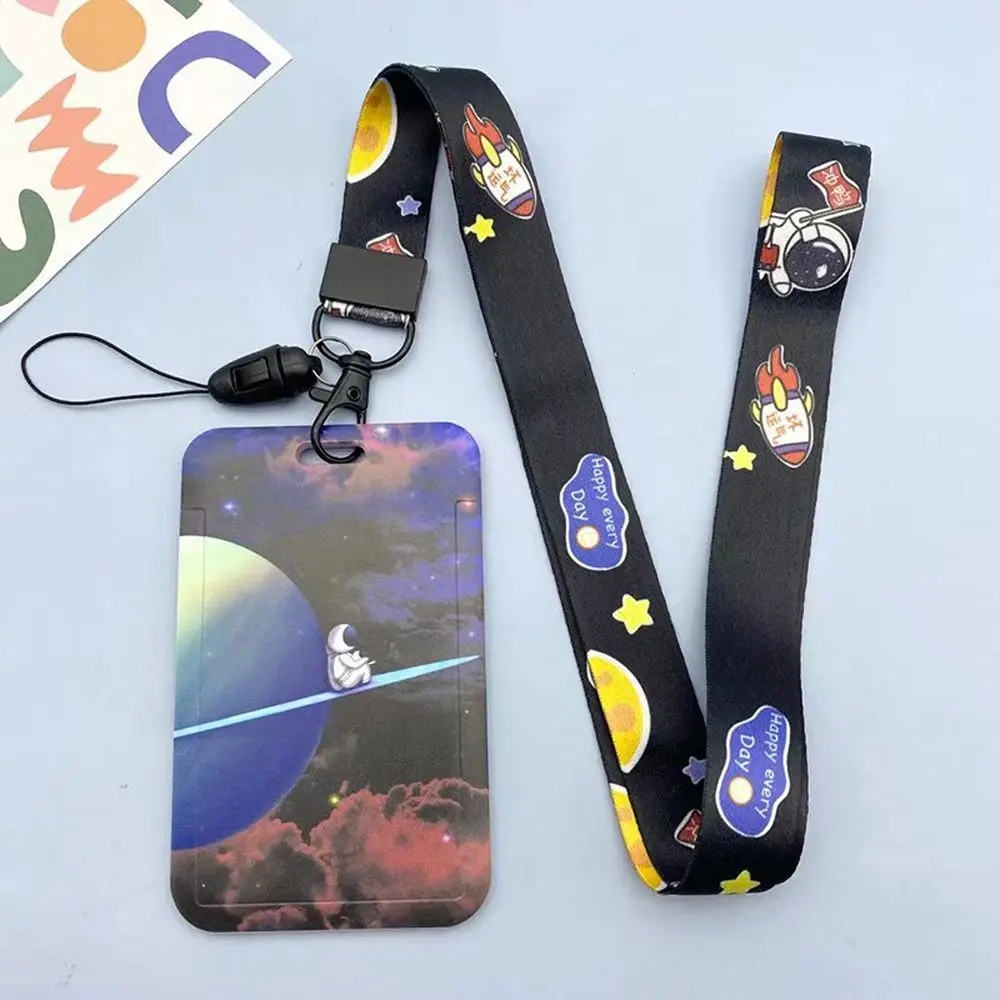 Portatarjetas de regalo, funda de tarjeta de autobús astronauta, tarjetero de identificación espaciador, estuche de tarjeta de arroz para estudiantes, llavero Taikonaut