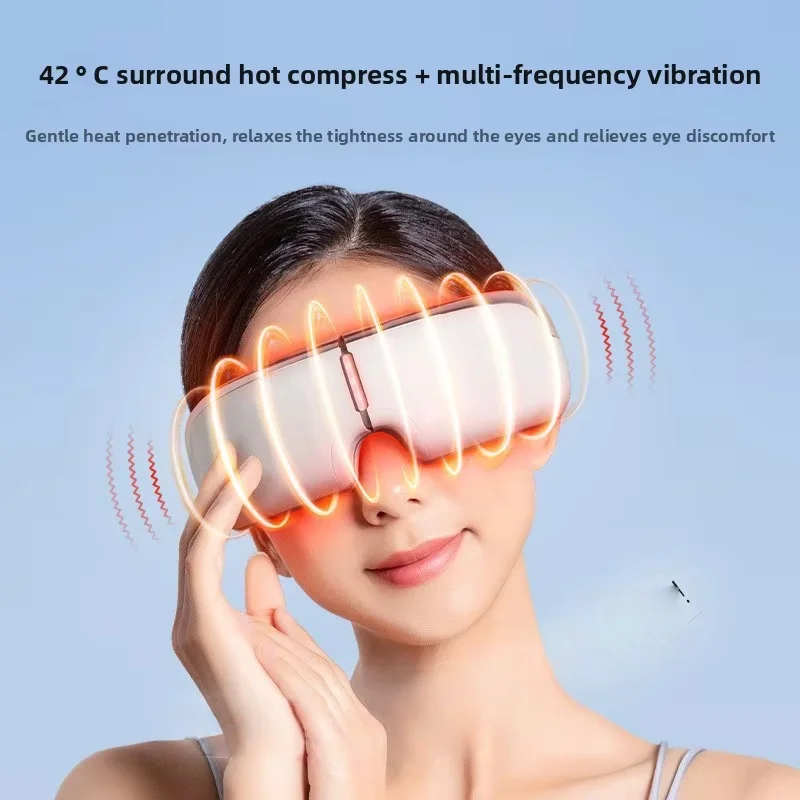 Smart Hot Compress Folding Eye Mask Massager Built-In 1000mAh Battery Automatic Power Outage Airbag Vibration Eye Care