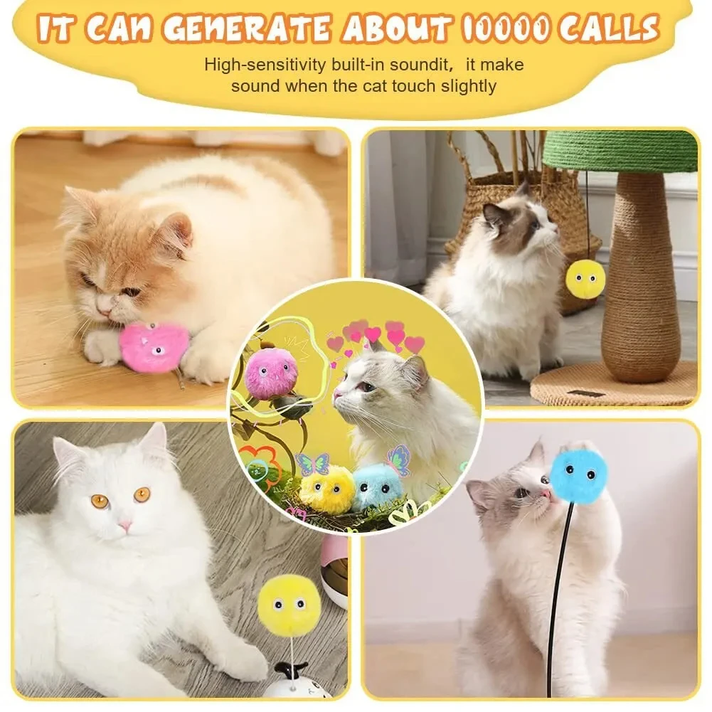 Automatic Cat Toy with Random Barking Sounds, Interactive Plush Ball for Boredom Relief & Exercise, Electric Pet Teaser Gift image 5