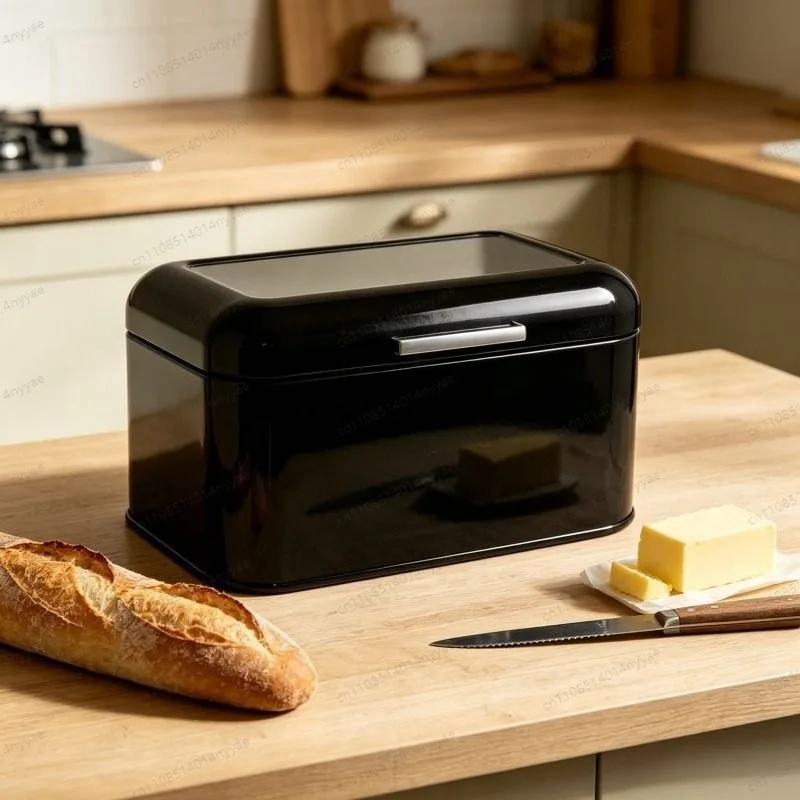 Bread Box with Lid Desktop Storage Container Dustproof Organizer for Keys Snacks Kitchen Countertop