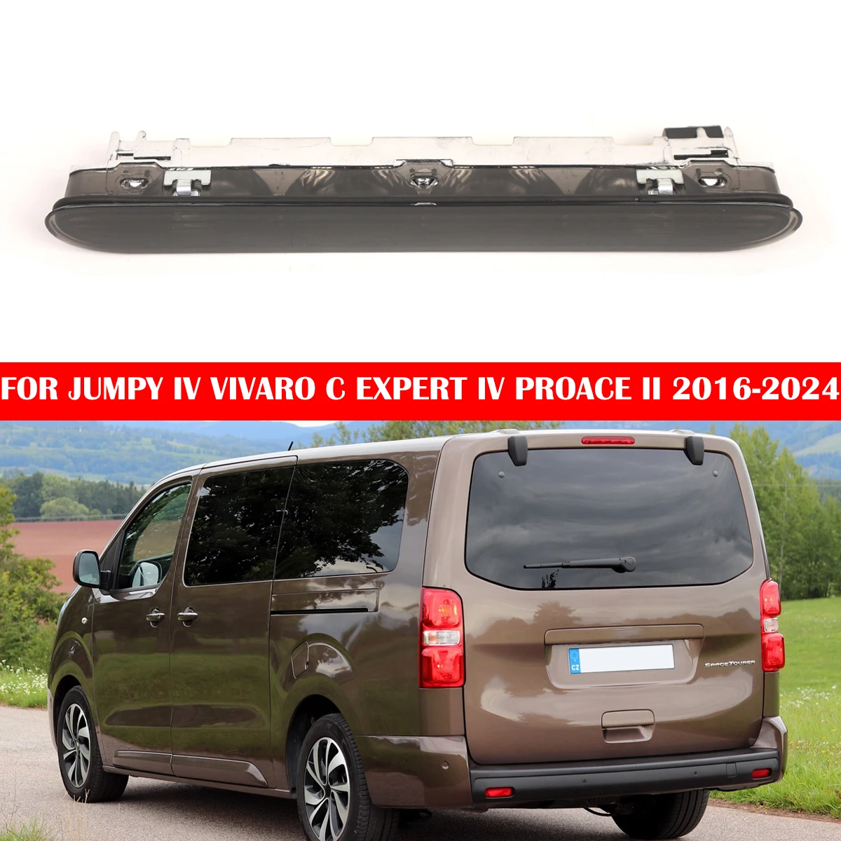 Smoked 9811325980 Third Brake LED Light Lamp For CITROEN JUMPY IV For OPEL VIVARO C For PEUGEOT EXPERT IV For TOYOTA PROACE II