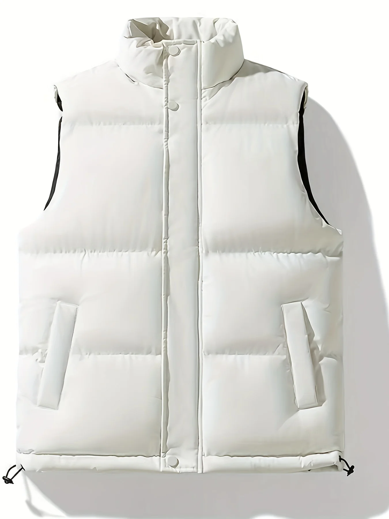 Large Size Men's Vest, Cotton Vest, Can Be Worn Outside or Inside, Sleeveless, Stand-Up Collar, Warm, Suitable for Spring, Autumn, and Winter