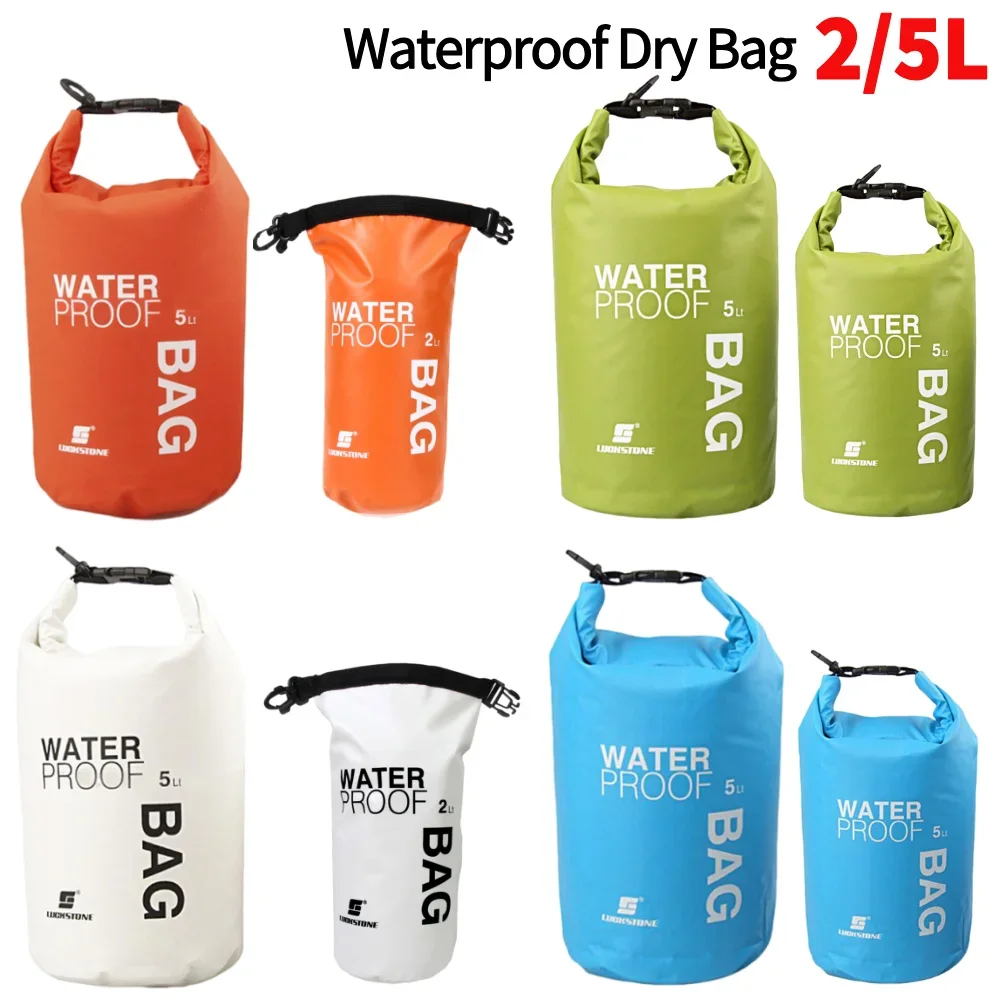 

2L 5L Waterproof Dry Bag for Sack Swimming Boating Rafting Kayaking Trekking Floating Packs Lightweight River Trekking Bags