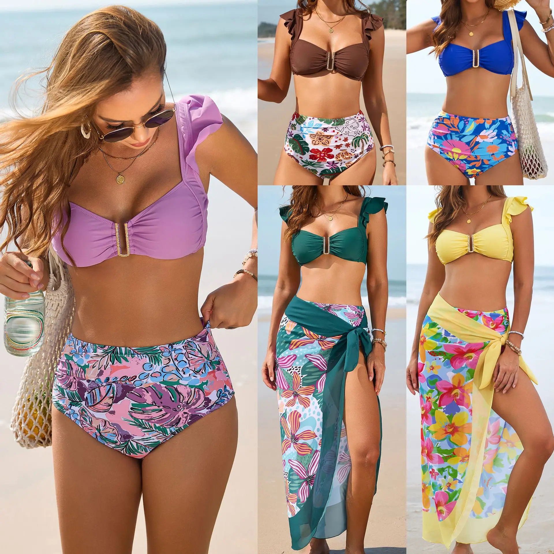 

Bathing Suit Women Swimsuit European And American Ruffle Swimsuit Bikini