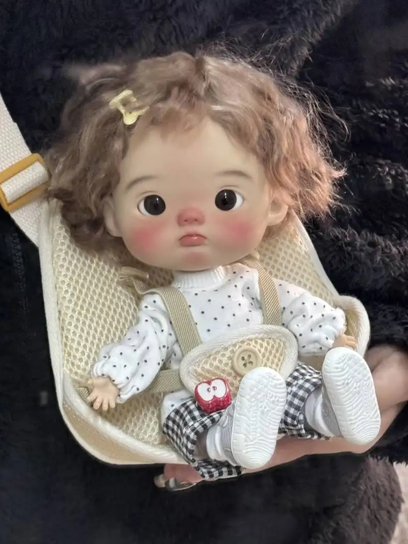 For Labubu clothes cute cotton doll strap bench 20cm doll cute cartoon bench to go out and walk the baby portable