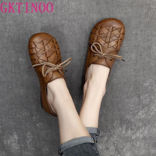 Handmade fashion leather shoes womens