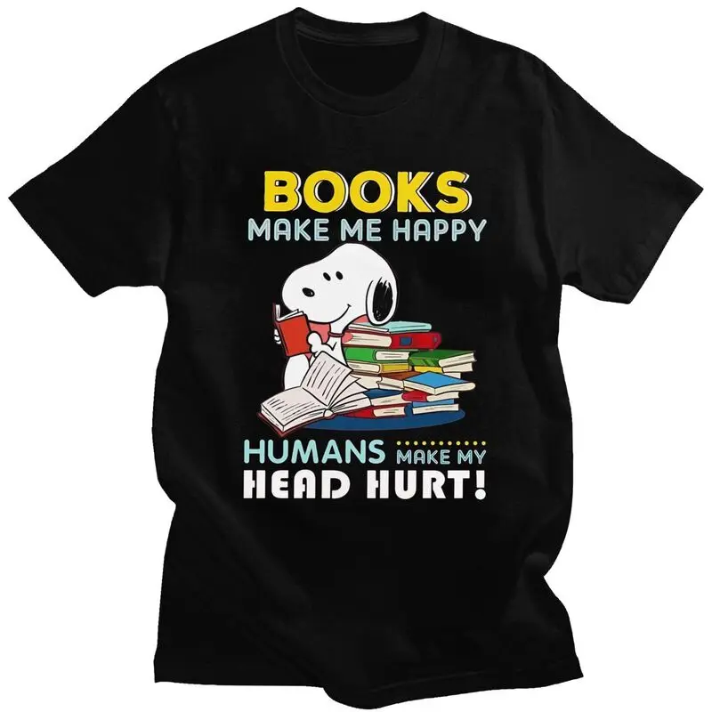 

Крутая футболка с милым рисунком Снупи на заказ, мужская футболка из чистого хлопка с короткими рукавами, футболки для отдыха, модные футболки