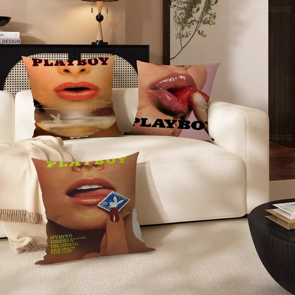 Sexy Girl P-Playboys Magazine Pillow Gift Home Office Decoration Bedroom Sofa Car Cushion Cover case 45x45