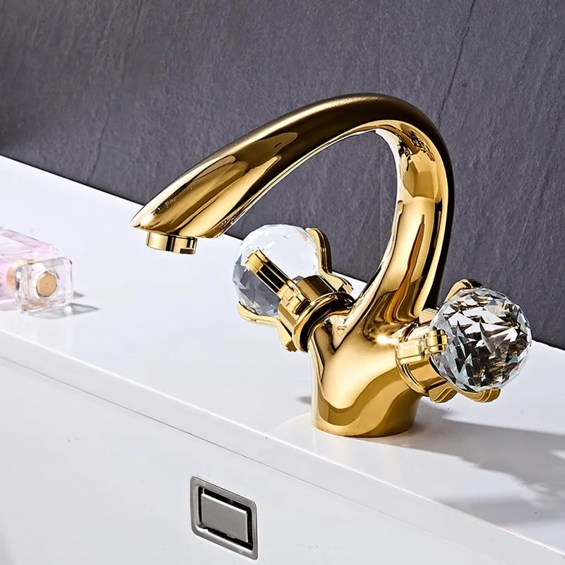 Golden Bathroom Washbasin Faucet Modern Multifunctional Sink Faucet Household Hot Cold Mixer Kitchen Bathroom Accessories