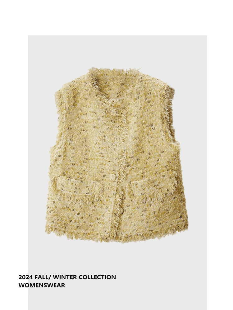 

Женская весенняя повседневная одежда Forever 2 Premium Feel Unique из грубого твида, модель FYZ2409079, цвет «Груша»