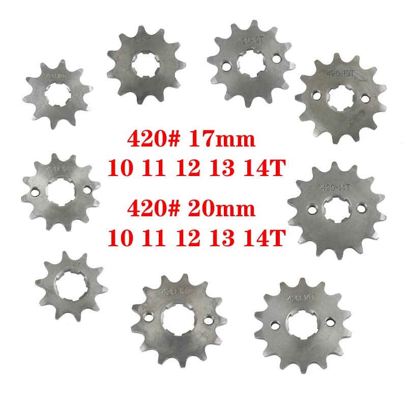 420 420H Chain 17/20mm 10 -19 Teeth Front Engine Sprockets For Taotao Kayo BSE Apollo SSR 110 125cc Dirt Pit Bike ATV Quad