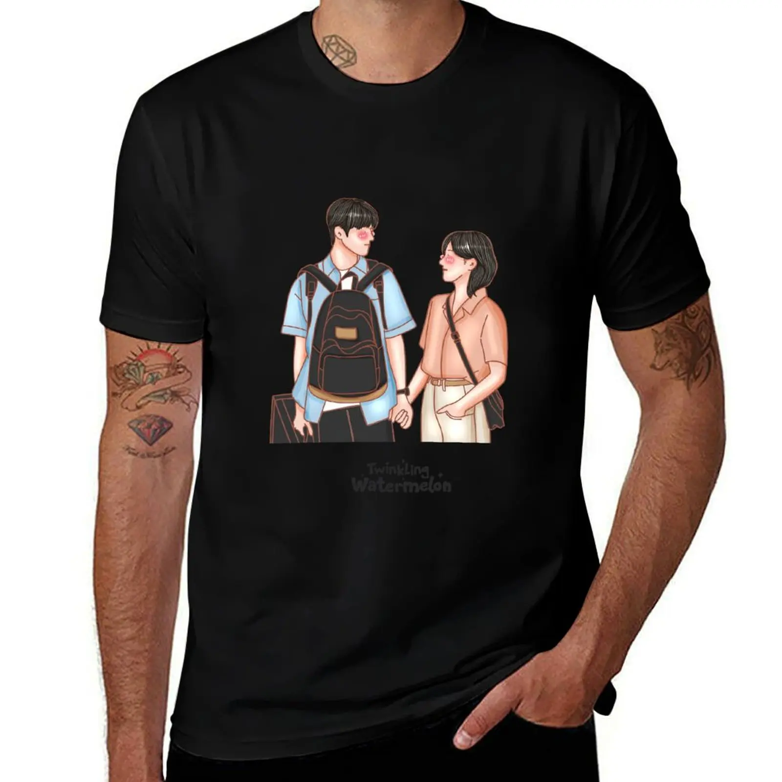

Twinkling Watermelon Kdrama T-Shirt sweat blue lock affliction shirts slim fit t shirts for men