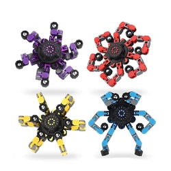 4PCS Transformable Fidget Spinners Stress Relief Sensory Toys Fingertip Gyros Spinner Party Favors for ADHD Autism Kids Adults