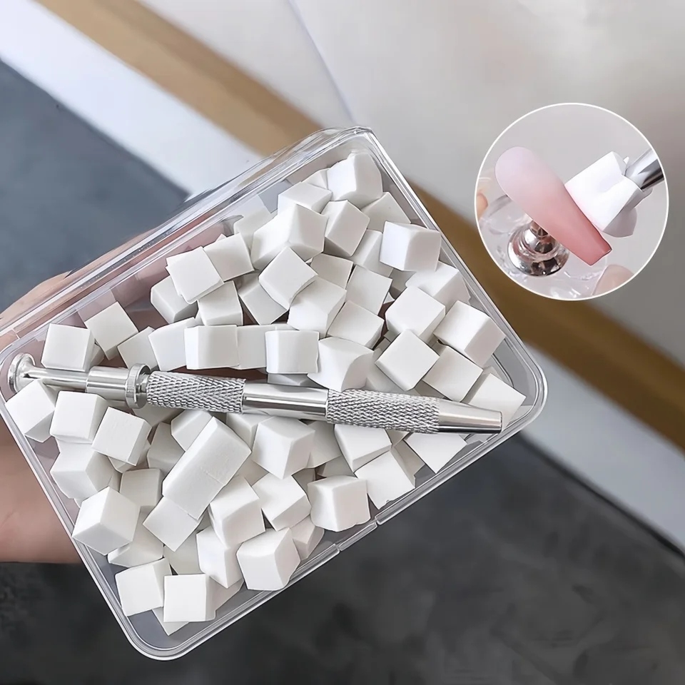50/300Pcs 네일 아트 스폰지 세트 그랩 펜 포함 DIY 네일 아트 젤 폴리쉬 브러쉬 글리터 파우더 매니큐어 액세서리 매니큐어 도구