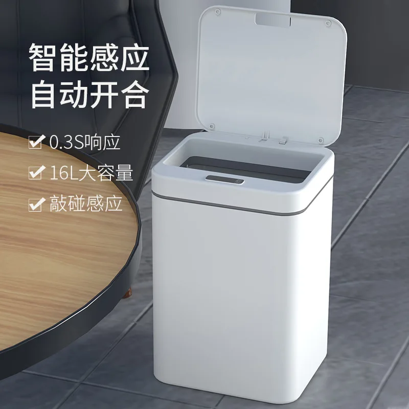 

Smart Induction Trash Can Automatic Dustbin Bucket Garbage For Bathroom Kitchen Toilet Electric Touch Trash Bin Paper Basket