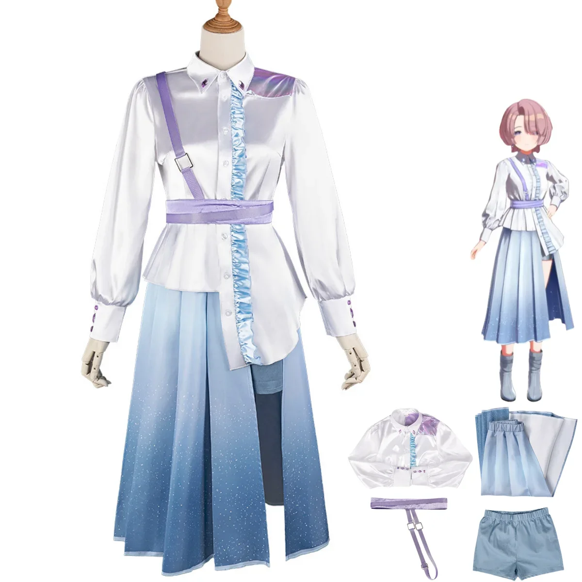 Anime Game Gakuen IDOLM@STER Girl Idol Stage Mao Arimura Cosplay Costume Skirt Uniform Woman Sexy Cute Birthday Party Suit