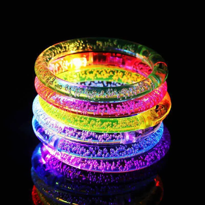 5 Stuks Transparante Bubble Acryl Flash Armband Speelgoed Verjaardagsfeestje Halloween Decoratie Armband Kids Lichtgevende Speelgoed Geschenken